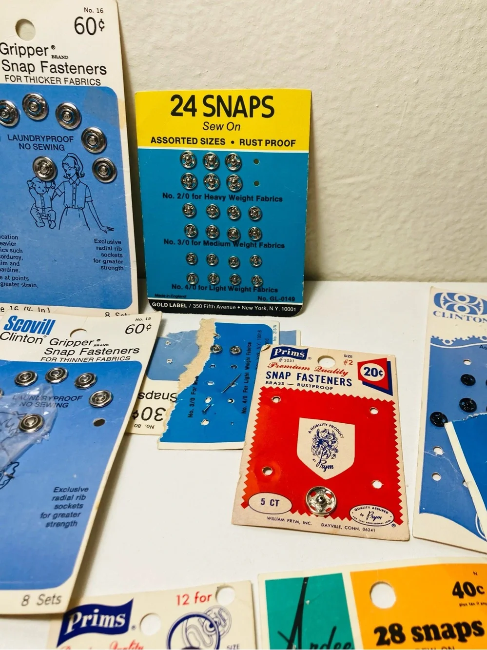 Vintage Sew-On Snap Fasteners Assortment Scovill and More